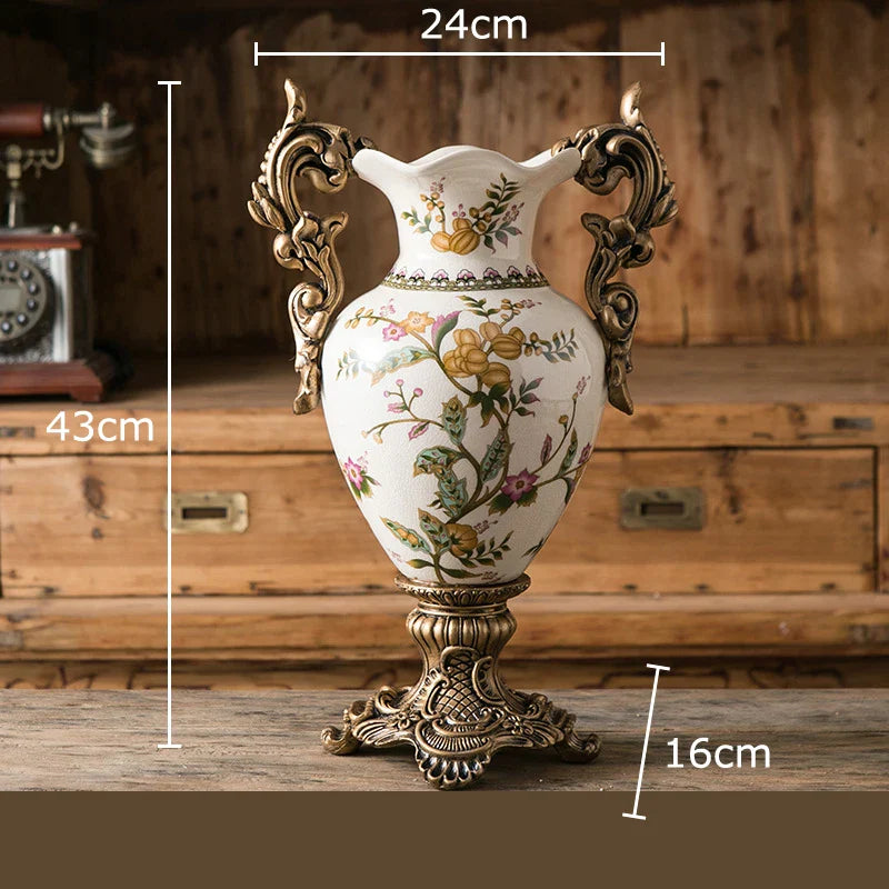 Afralia™ Classic White Ceramic Vase for Desk Decor and Flower Arrangement