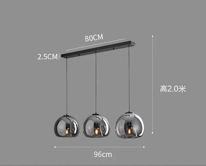 Afralia™ Glass Pendant Light Luxury Nordic Led Hanging Lamp Modern Bedroom Fixture