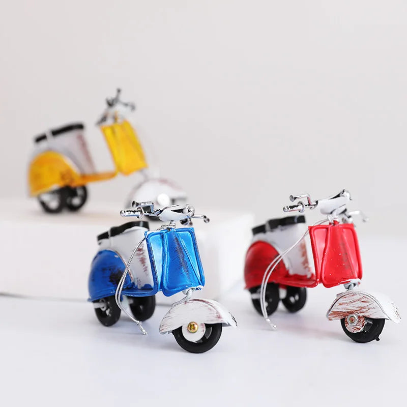 Afralia™ Little Sheep Motor Figurines: Vintage Motorcycle Home Decor Desktop Decoration