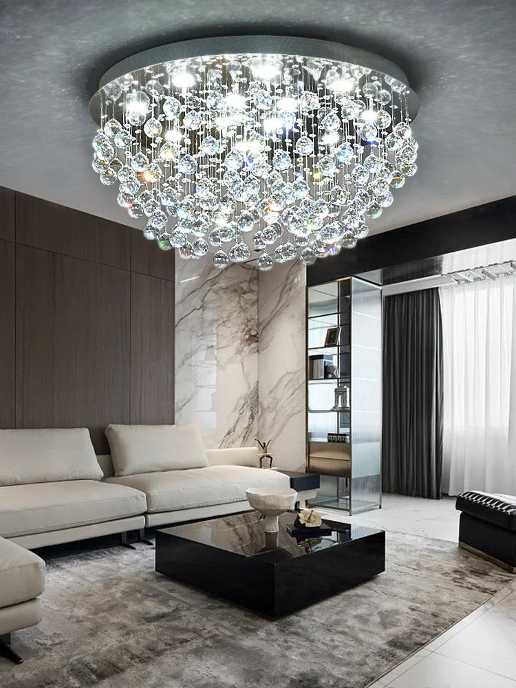 Afralia™ Crystal Chandelier: Modern Luxury LED Ceiling Lamp for Living Room and Bedroom