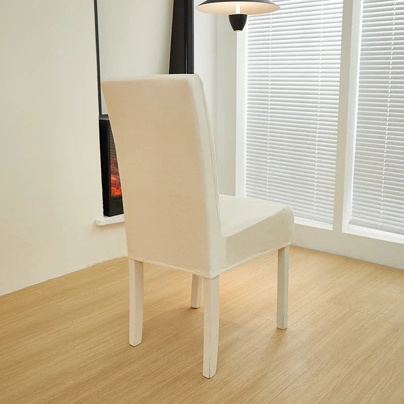 Afralia™ Velvet Chair Cover Slipcovers in Stretch Plain Seat Solid Color Thick Fabric