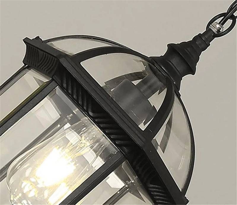 Afralia™ Black Outdoor Hanging LED Pendant Light for Balcony Walkway & Exterior Lighting