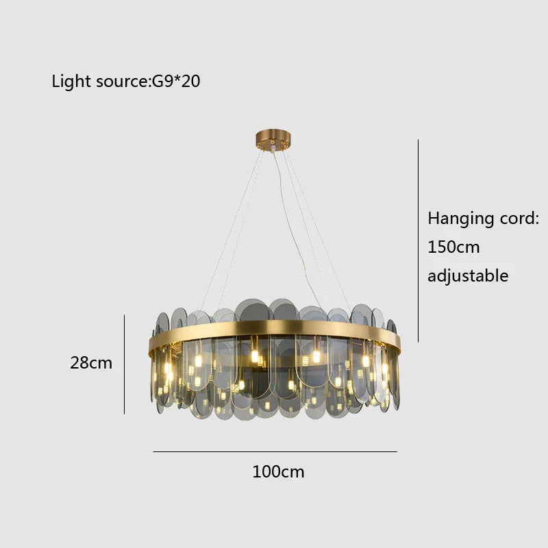 Afralia™ Glass Pendant Chandelier for Ceiling: Elegant LED Lighting for Bedroom and Home Decor