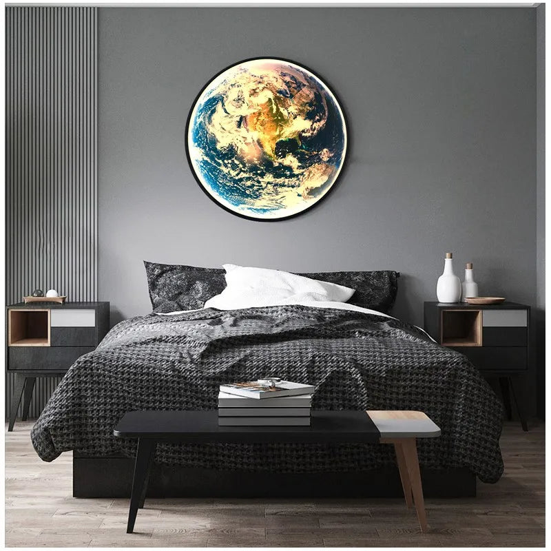 Afralia™ LED Luxury Earth Wall Lamp for Living Room Bedroom Decoration