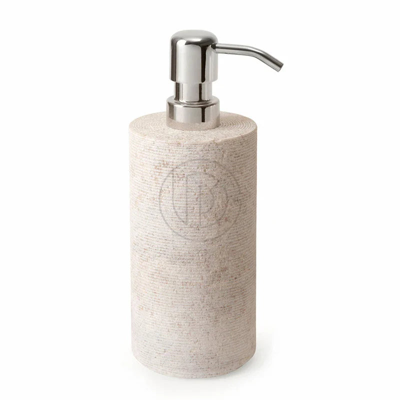 Afralia™ Marble Beige Travertine Storage Jar with Lid