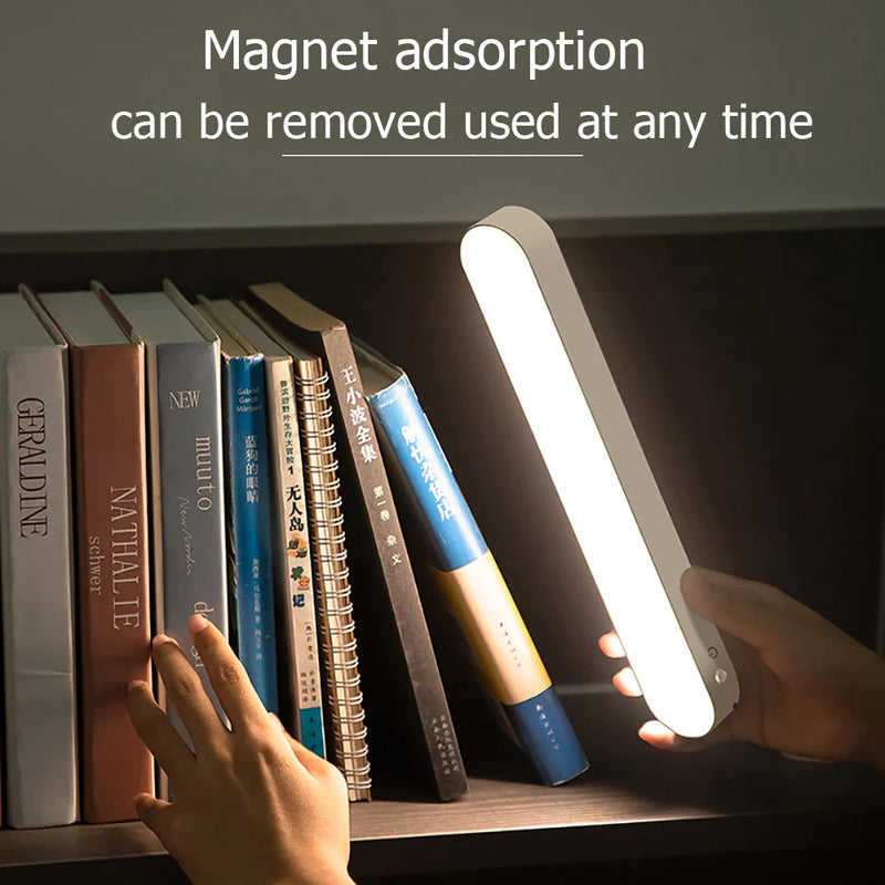 Afralia™ Magnetic USB LED Desk Lamp with Rechargeable Battery