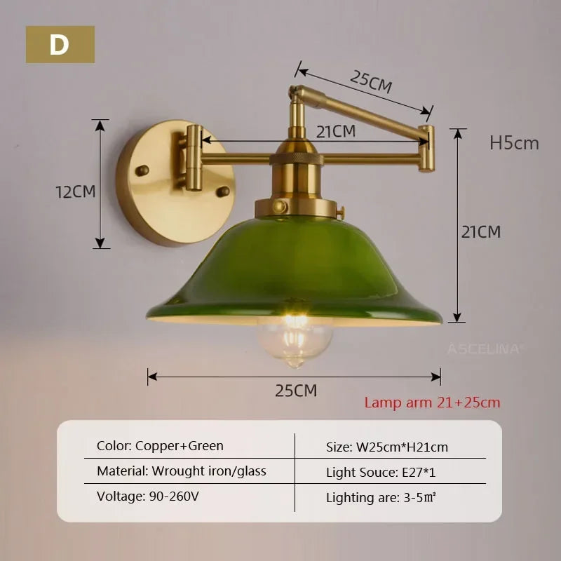 Afralia™ Retro Rocker Adjustable Wall Sconce Lights for Living Room & Aisle