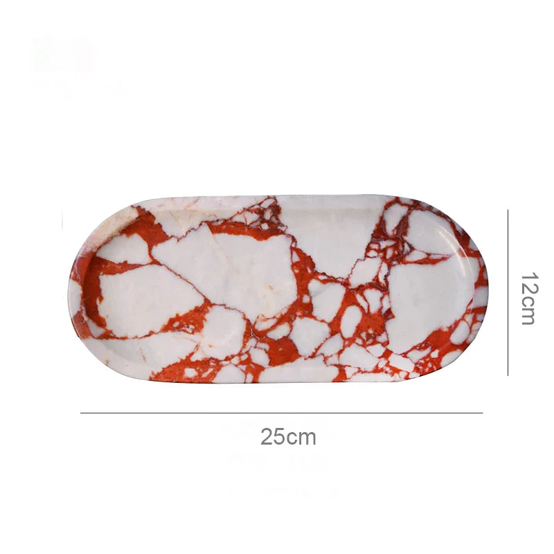 Afralia™ Calacatta Marble Vanity Tray for Perfume Candles Jewelry Luxury Home Decor