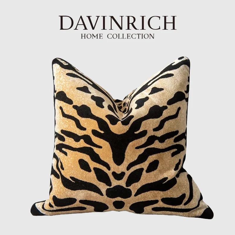 Afralia™ Tiger Chic 50x50cm Cushion Covers - Luxury Leopard Skin Stripes Square Design