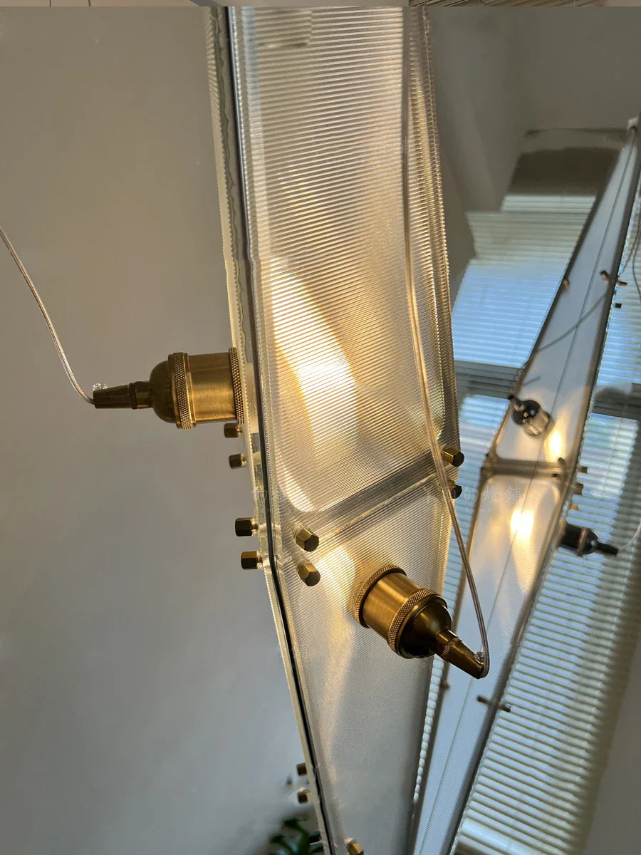 Afralia™ Glass Long Ceiling Chandelier: Modern Minimalist Designer Lamps for Living Room