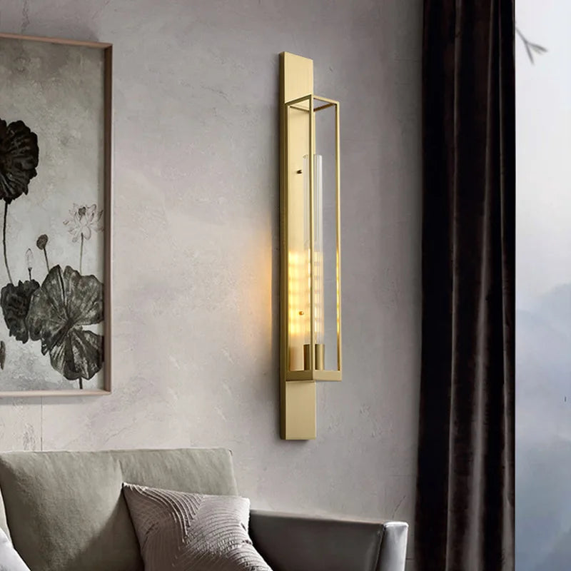 Afralia™ Modern Bronze Black Brass Wall Lamp Home Decor Bedside Lighting