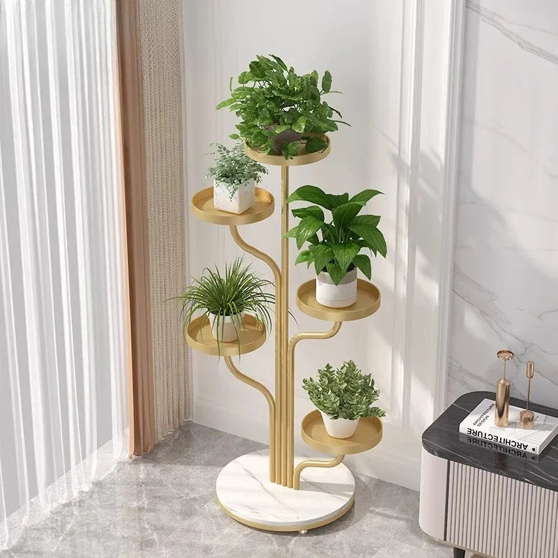 Afralia™ Nordic Flower Stand Indoor Light Luxury Plantenrek Home Furniture