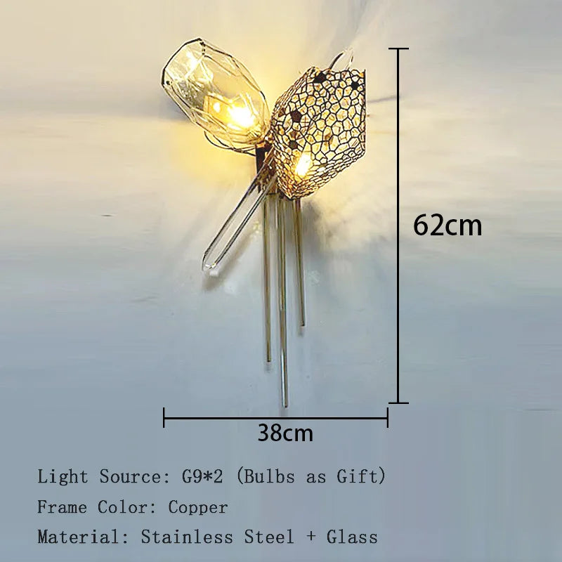 Afralia™ Gold Glass Chandelier: Modern Artistic Personality, High-End Lighting for Living & Dining Room