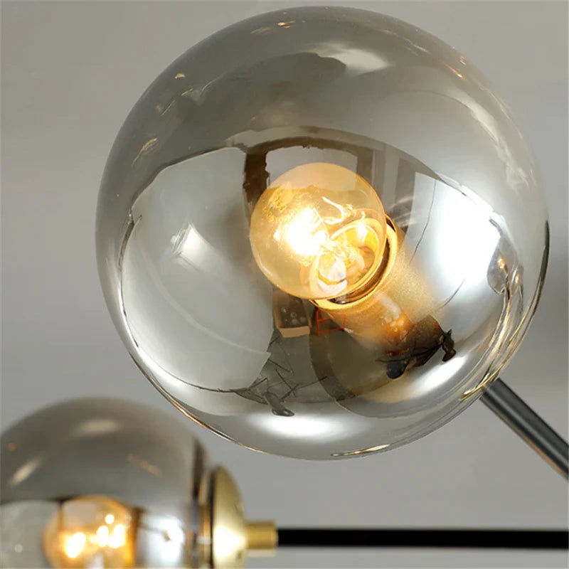 Afralia™ Glass Ball LED Chandelier Ceiling Light for Living Room and Kitchen