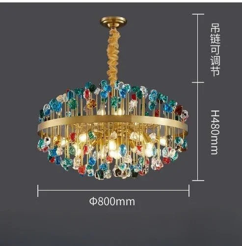 Afralia™ Luxury Glass Chandelier LED Pendant Light for Living Room, Bedroom, and Restaurant