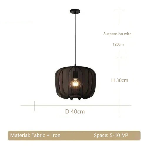 Afralia™ Plumeria Lantern Pendant Light: Minimalist French Country Fabric Lamp for Dining Staircase & Kitchen Island.