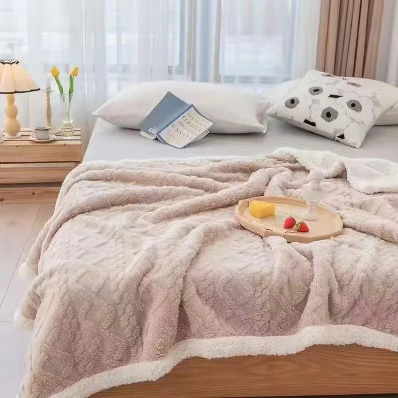 Afralia™ Tafurong Winter Blanket 150/180x200cm - Double-sided Plush Bedspread