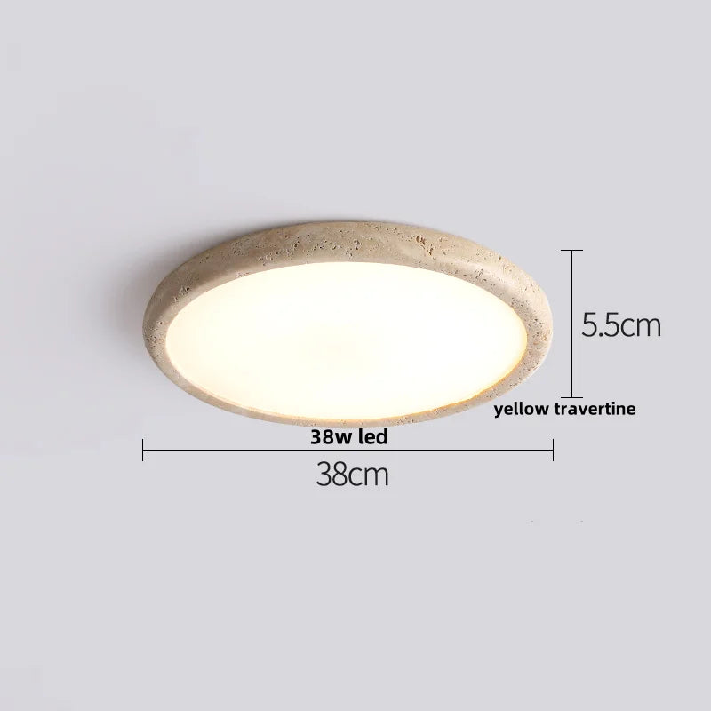 Afralia™ Travertine Round Iron LED Ceiling Light: Modern Nordic Flush Mount Fixture