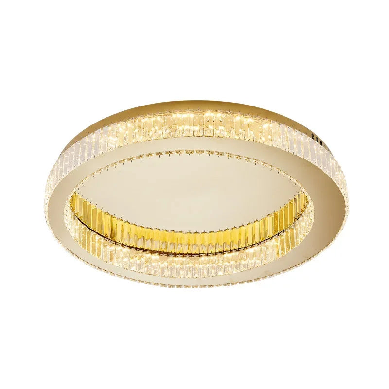 Afralia™ Modern K9 Crystals Dimmable LED Ceiling Light - Art Decor Luminarias