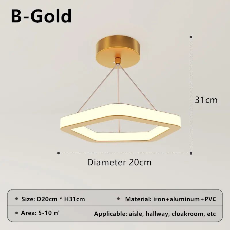 Afralia™ Modern Nordic Small Chandelier: Simple Ring Corridor Light for Decor & Ambiance