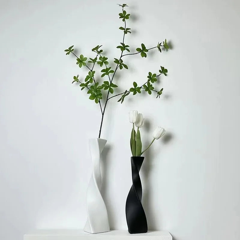 Afralia™ Torsion Ceramic Vase | Geometric Abstract Decor | Home Decoration Pieces