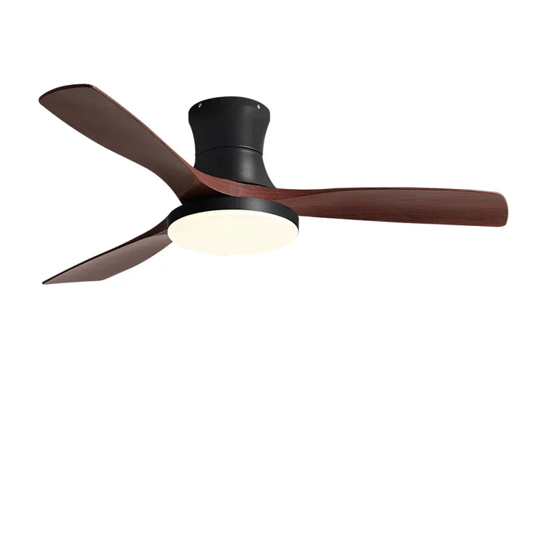 Afralia™ Low Profile Ceiling Fan Light with Black ABS Blades and Remote Control