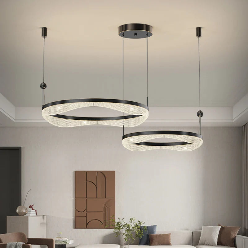 Afralia™ LED Ring Pendant Chandelier for Living Room Bedroom and Dining Room