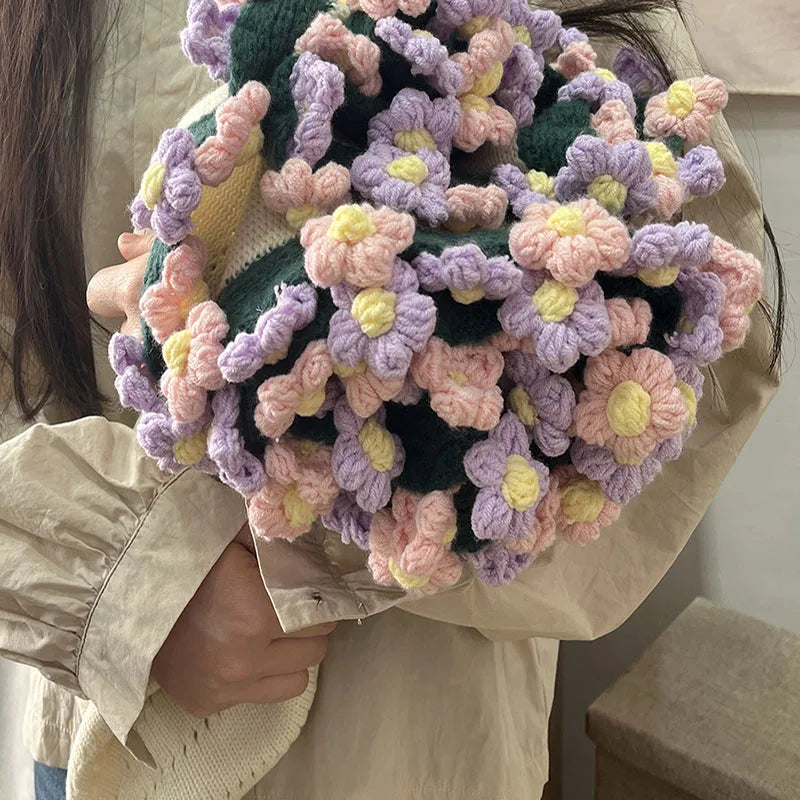 Afralia™ Elegant Daisy Bouquet Soft Blanket for Office Sofa, Multi-Functional Nap Shawl & Cushion