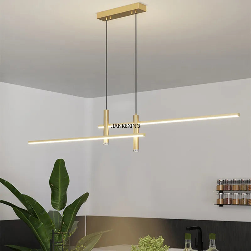 Afralia™ Minimalist Black Gold Dining Table Pendant Lamp for Kitchen Chandelier Lighting Fixtures