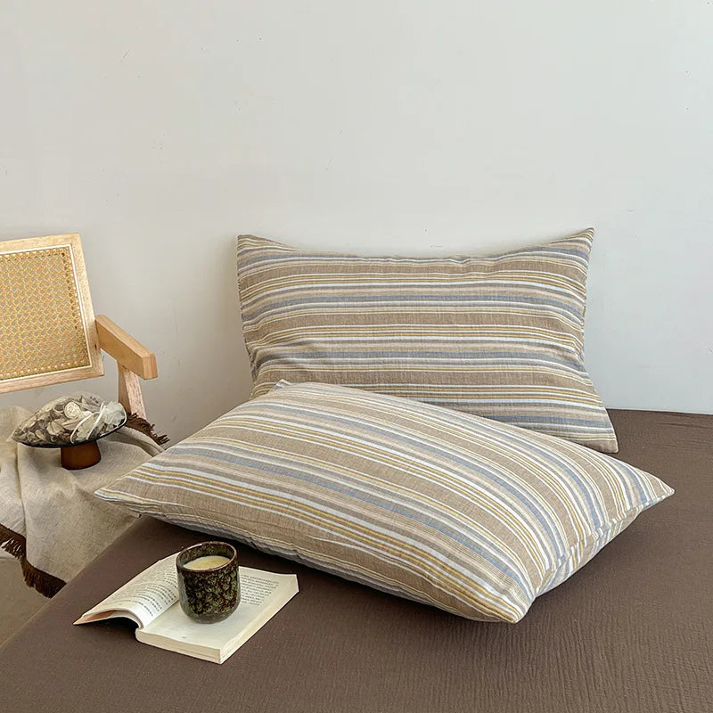 Afralia™ Super-Soft Wrinkled Yarn Bedding Sets | Washed Cotton Quilt Kit for Single/Double Bed