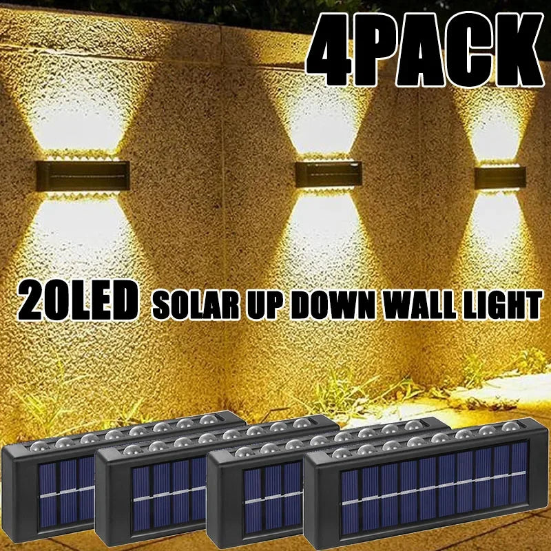 Afralia™ Solar Wall Lights Up/Down Outdoor Mount for Garden, Street, Balcony - Warm/White Lighting