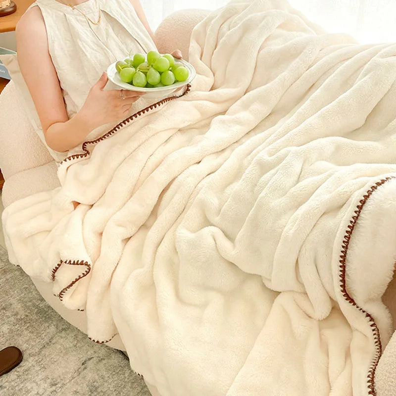 Afralia™ Bubble Velvet Woolen Sofa Blanket - Soft & Warm Multi-Purpose Cover