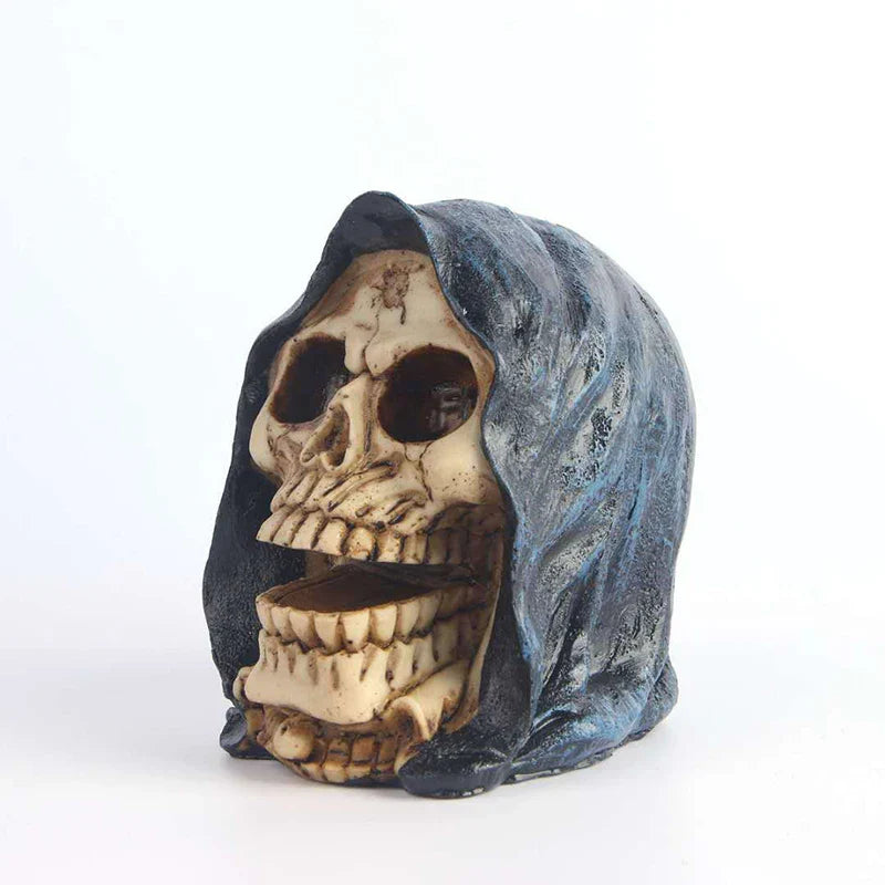 Afralia™ Gothic Resin Skull Statue Decor for Halloween Horror Party