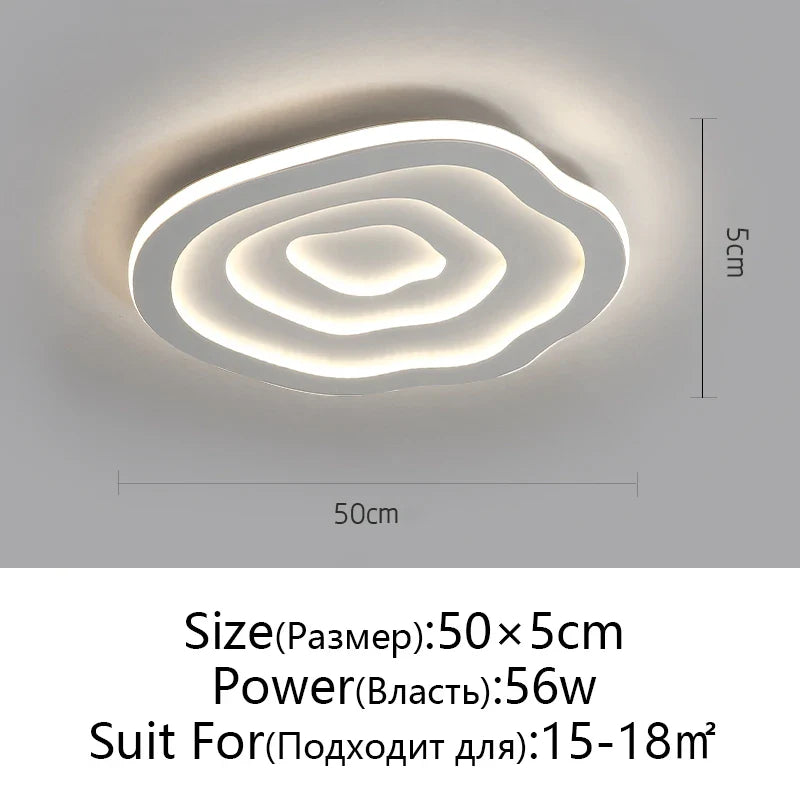 Afralia™ Modern LED Ceiling Chandelier for Living Room Bedroom Kitchen Study, White Dimmable Remote Control Light Fixtures