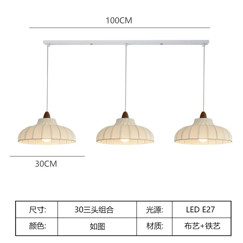 Afralia™ Minimalist Fabric Lustre Chandelier Pendant LED Light