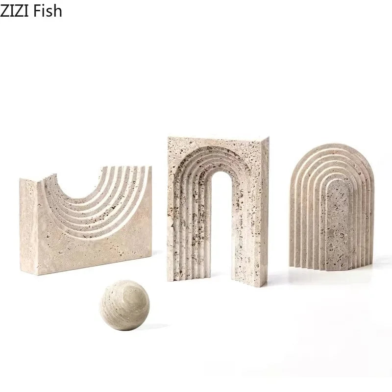 Afralia™ Stone Door Ornaments: Modern Desk Decor Resin Statue Ball Artwork Aesthetics
