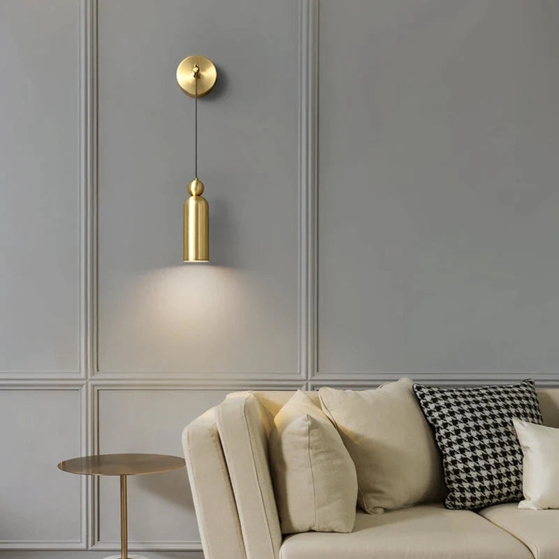 Afralia™ Solid Brass Copper Wall Lamp - LED Creative Luxury Design