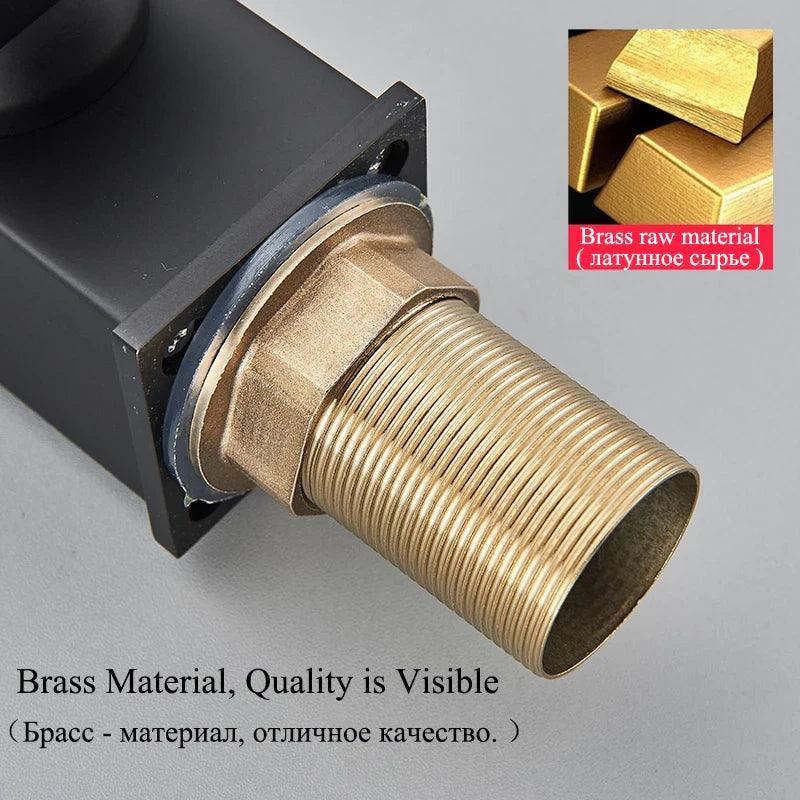 Afralia™ LED Waterfall Basin Faucet: Black Mixer Tap with Light, Deck Mount Kitchen Sink