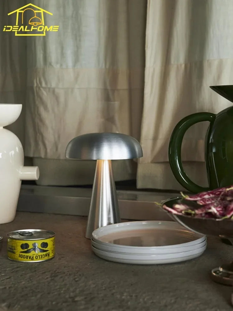 Afralia™ Mushroom Table Lamp Touch Switch Medieval Bauhaus Desk Light for Bedroom