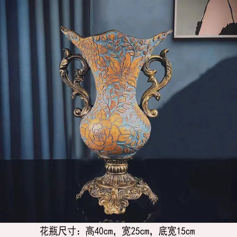 Afralia Resin Vase Dried Flowers Arrangement for Living Room Decor