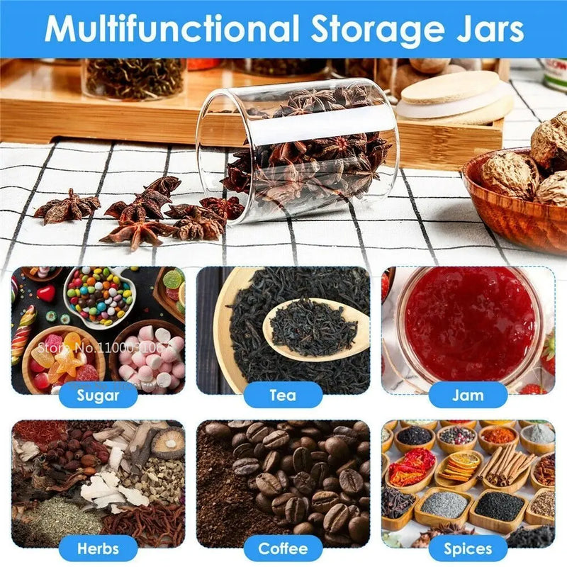 Afralia™ Glass Food Storage Jar with Lid for Kitchen Organization