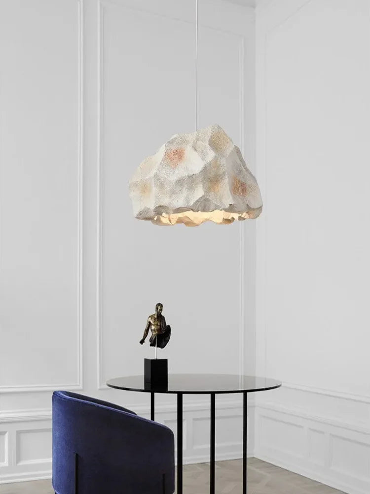 Afralia™ Rock Shape LED Chandelier - Nordic Resin Pendant Lamp for Living Room