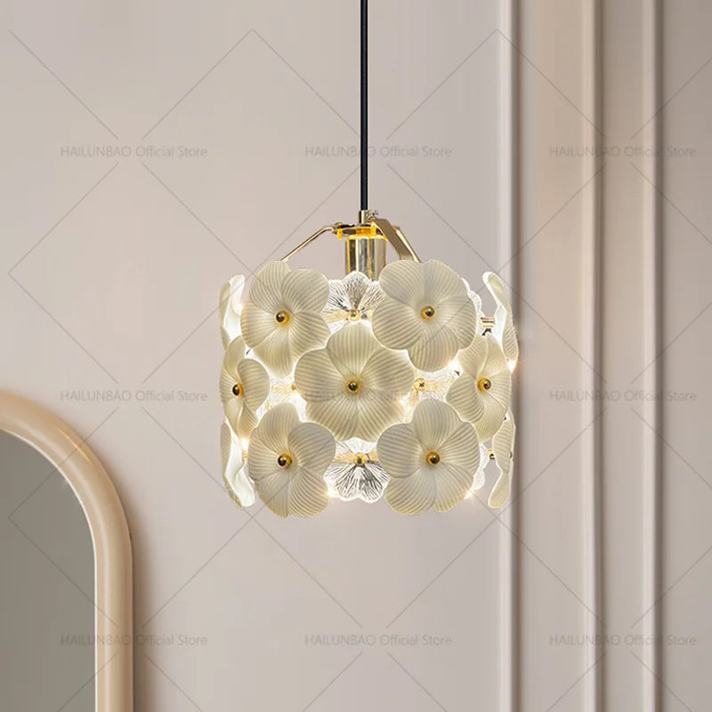 Afralia™ French Light Luxury Bedroom Chandelier Cream Style Romantic Garden Decor