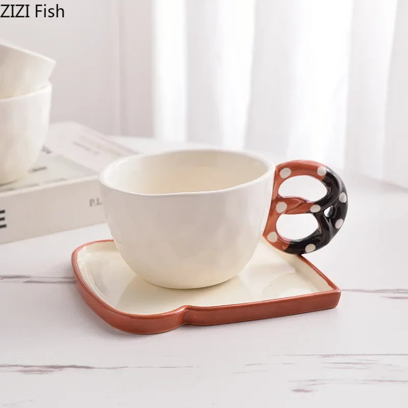 Afralia™ Alkali Water Biscuit Mug Set - Ceramic Tea & Coffee Cup for Dining Table