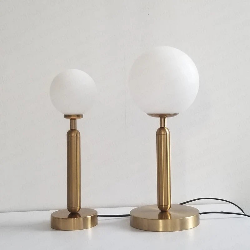 Afralia™ LED Glass Ball Brass Table Lamp for Luxury Home Decor Bedrooms & Offices
