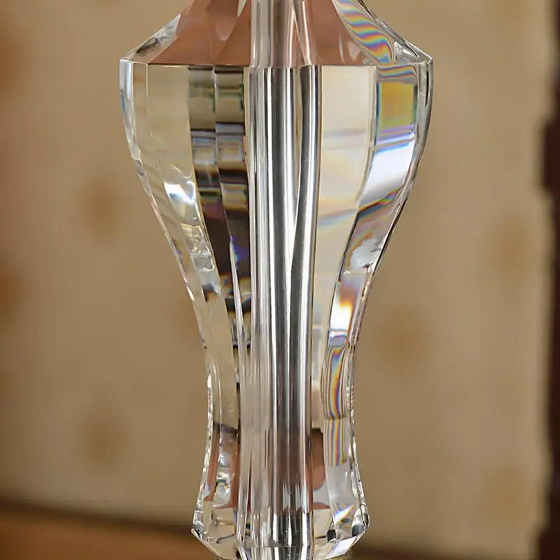 Afralia™ Crystal Table Lamp with Fabric Lampshade - Luxury Bedroom Lighting