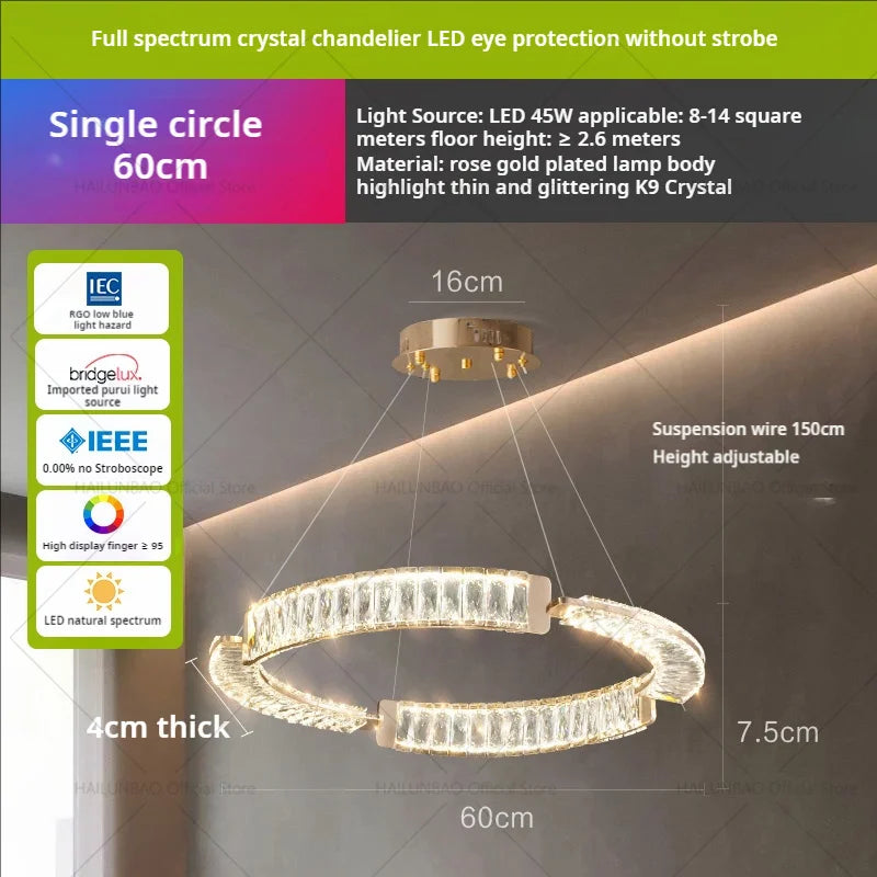 Afralia™ Light Luxury Crystal Chandelier for Elegant Living & Dining Atmosphere