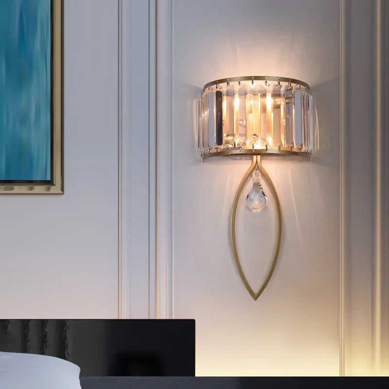 Afralia™ Crystal LED Wall Lamp for Living Room Bedroom Corridor Sconce