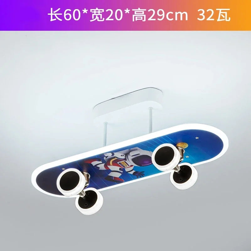 Afralia™ Skateboard Ceiling Lights: Modern Nordic Design for Children's Room, Boy/Girl Living Decor