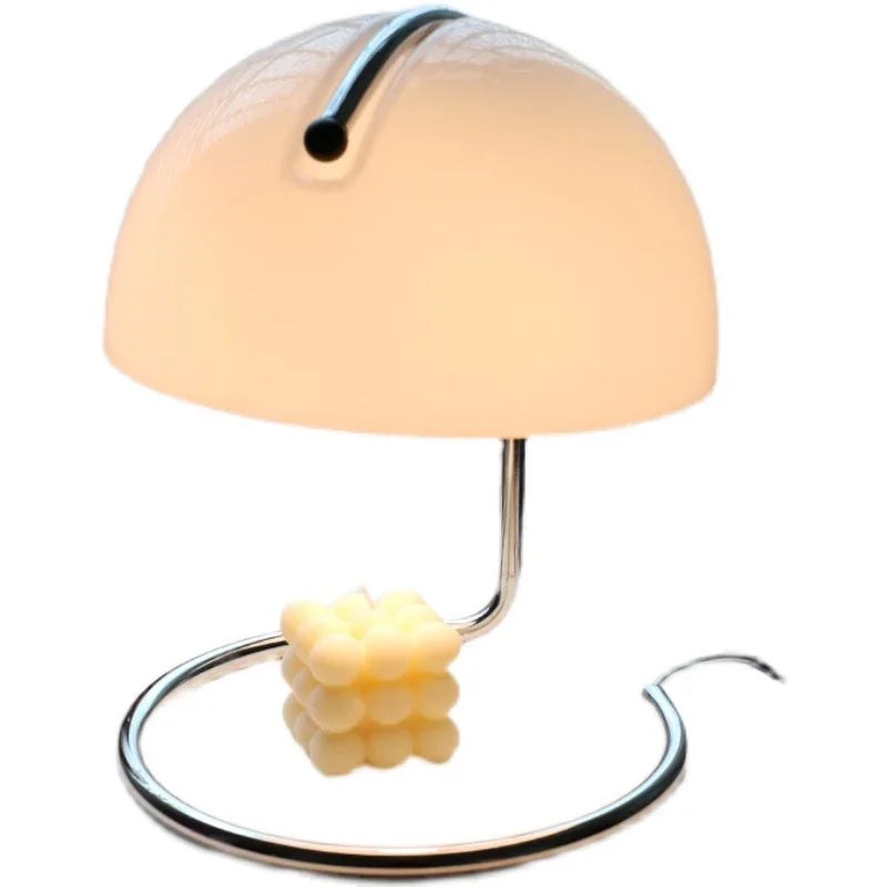 Afralia™ Nordic Bauhaus Yellow Glass Table Lamp - Bedroom Bedside Atmosphere Light